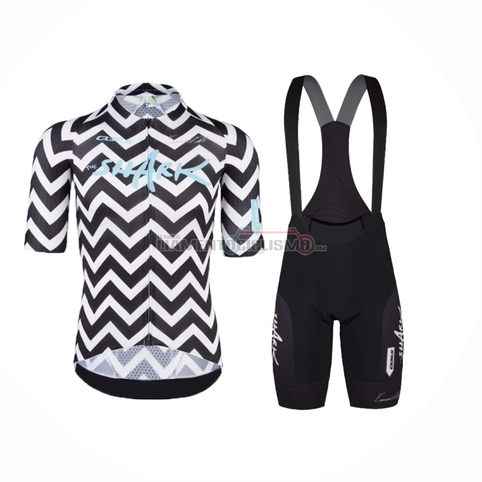 2024 Abbigliamento Ciclismo Q36.5 Bianco Nero Manica Corta e Salopette